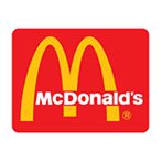 Red background with McDonald's logo